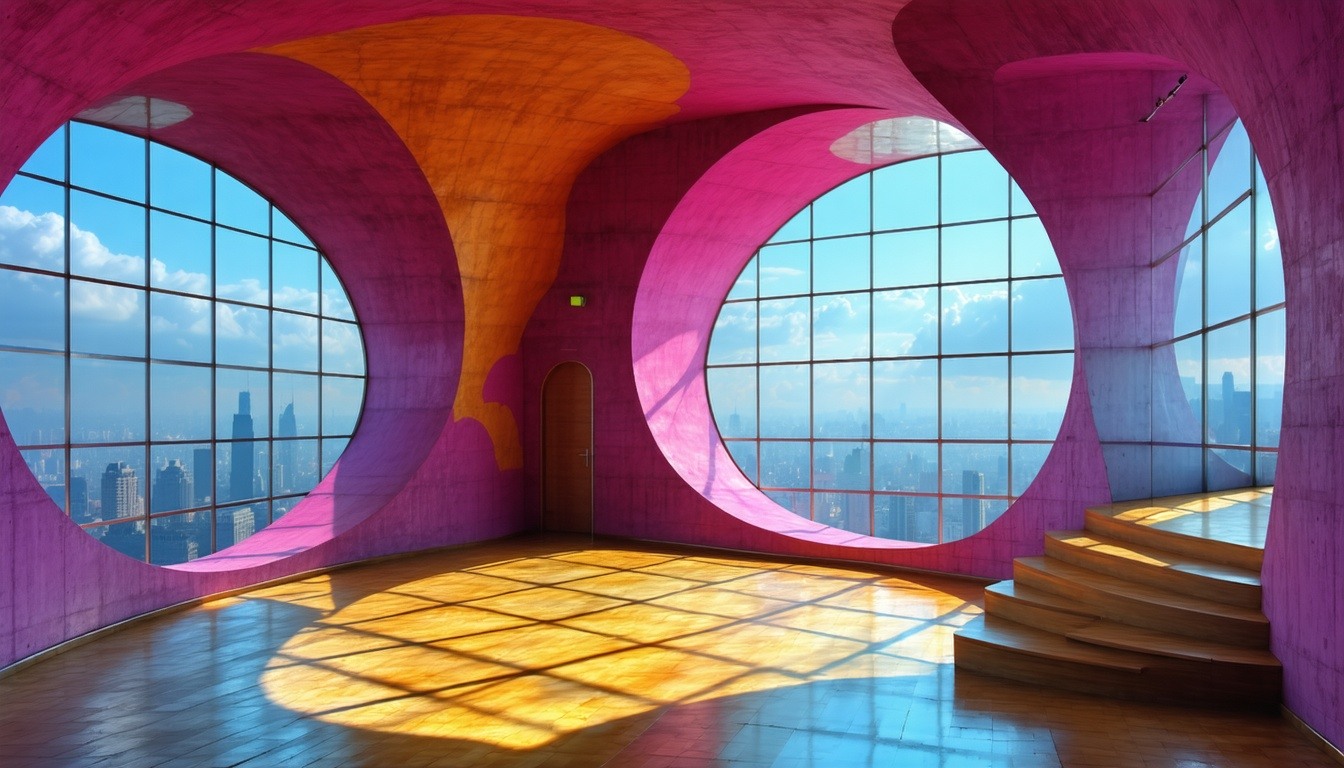 vivenda estilo Frank Gehry vista por dentro-3