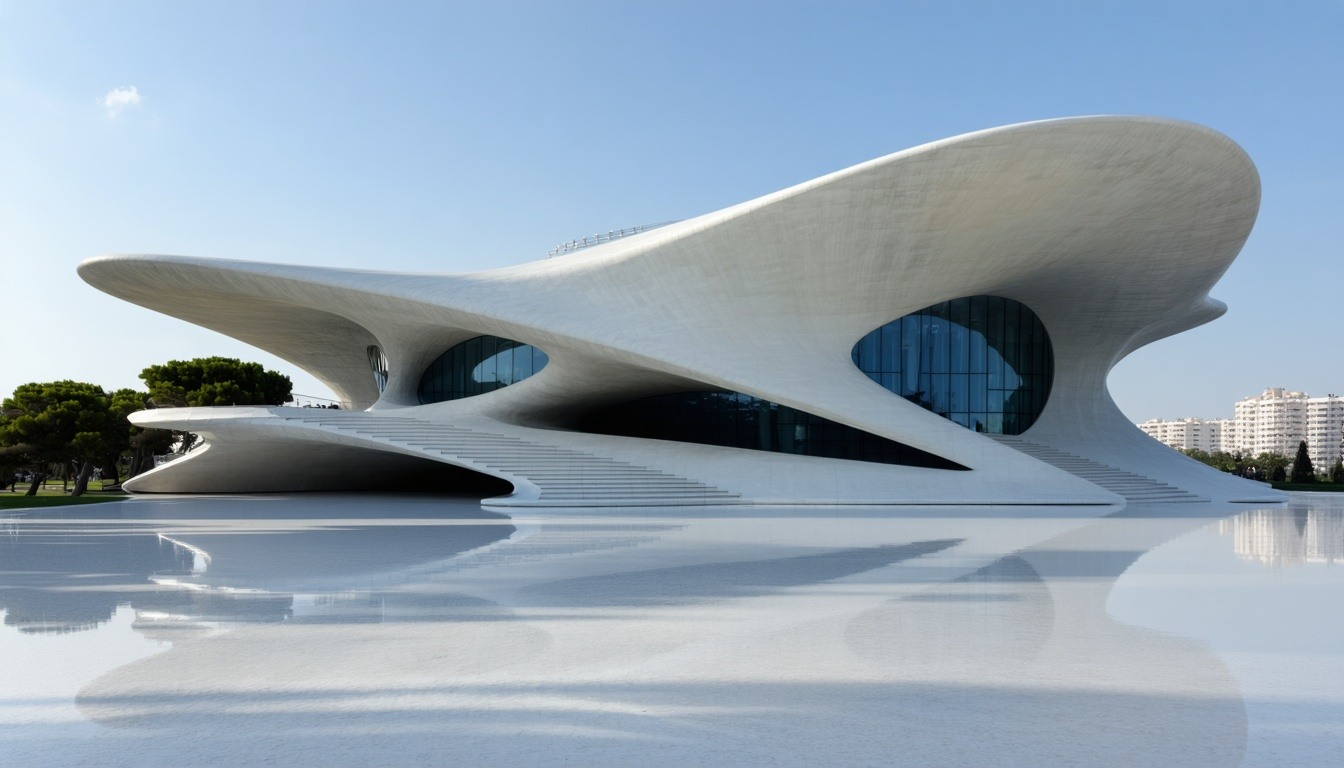 vivenda estilo Zaha Hadid vista exterior