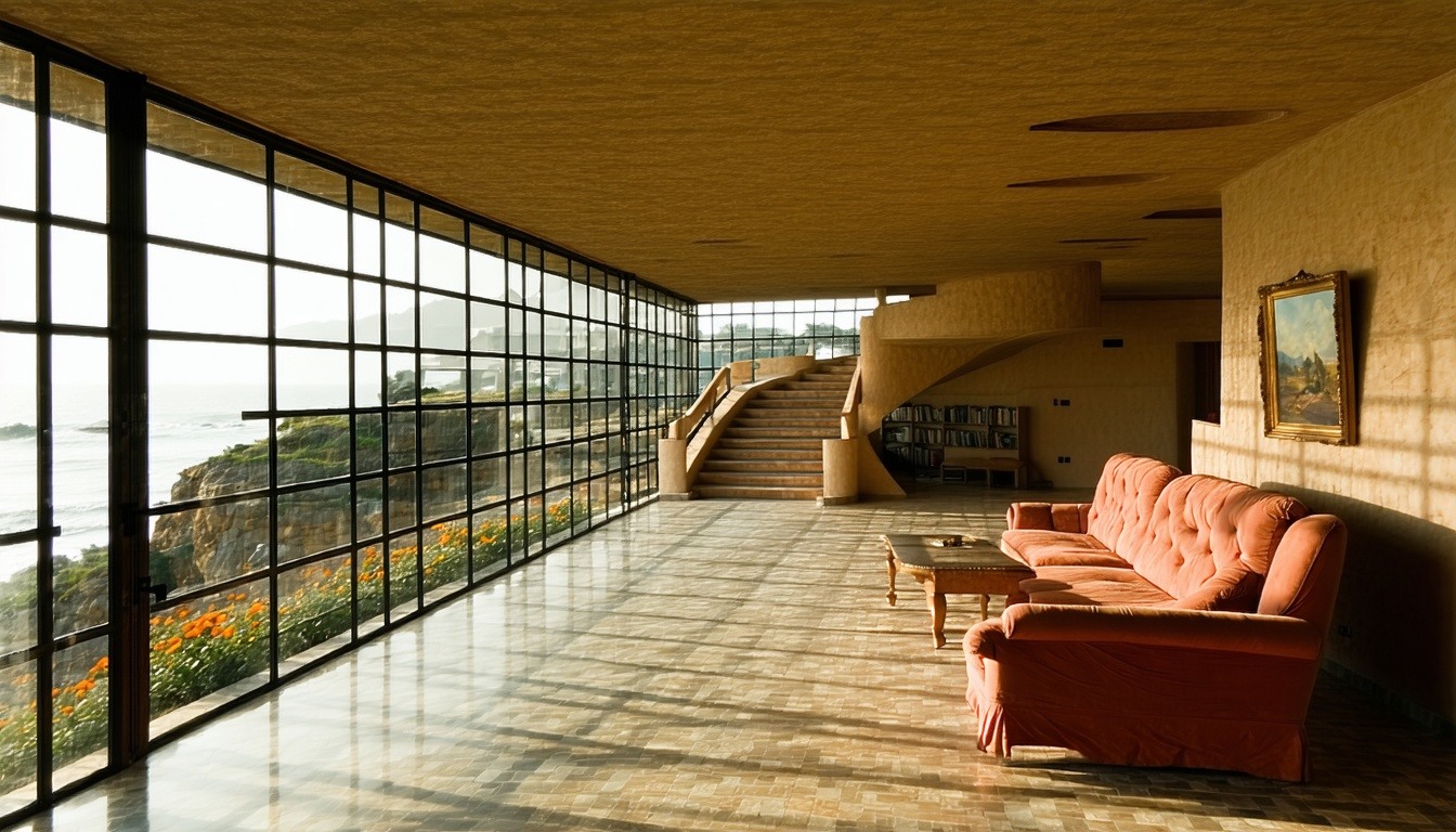 vivenda estilo frank lloyd wright em almada vista por dentro