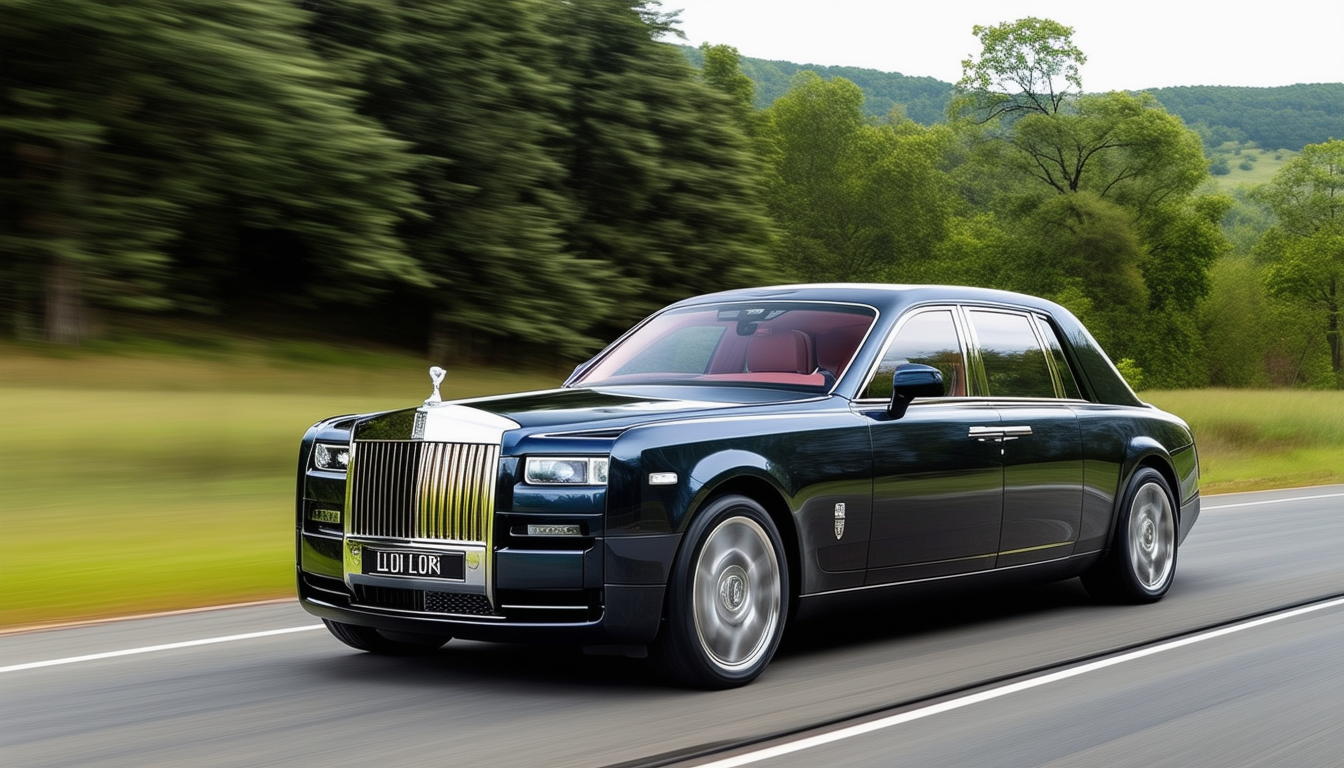 A stunning Rolls Royce Phantom gliding effortlessl
